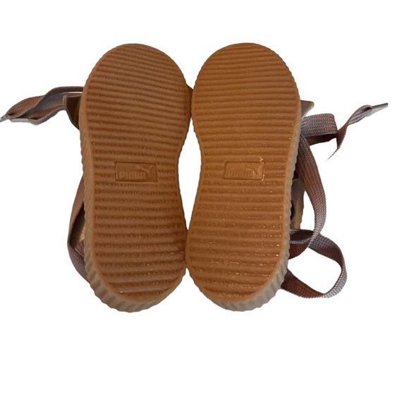 Fenty by Rihanna Puma 365794-03 Bow Creeper Lace Up Flats Leather Tan Size US7.5 - Picture 6 of 8